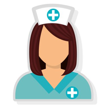 Avatar kadın hemşire, vektör grafiği