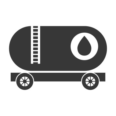 siyah ve beyaz kargo petrol kamyon, vektör grafiği