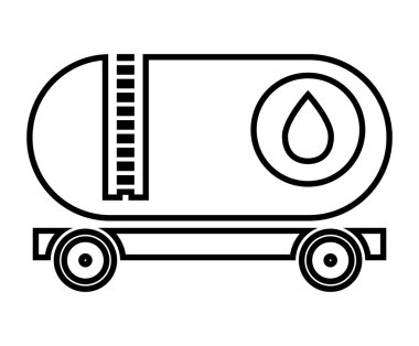 izole kargo petrol kamyon, vektör grafiği