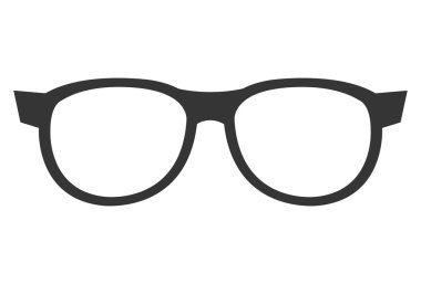 siyah gözlük camı Önden Görünüm, vektör grafiği