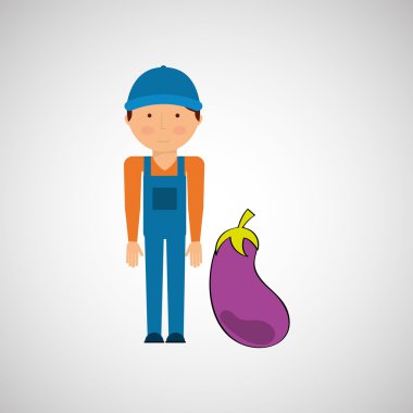çiftçi sebze izole simgesi tasarım ile