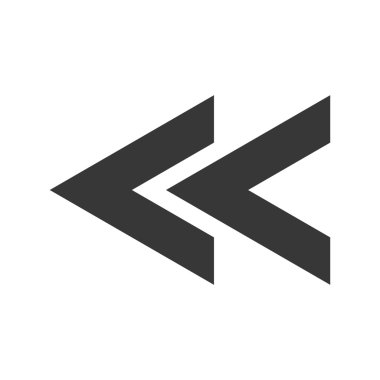 Üçgen tasarım simgesi ile sol ok.