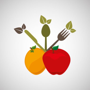 sağlıklı gıda organik ürün simgesi tasarım izole