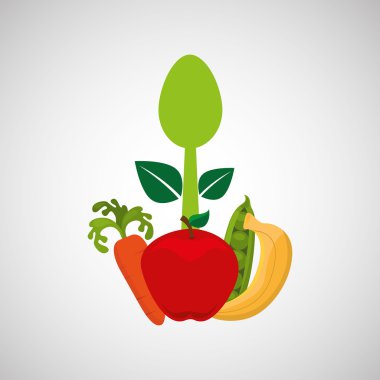 sağlıklı gıda organik ürün simgesi tasarım izole