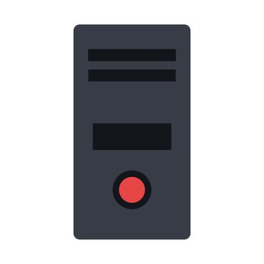 Kişisel bilgisayar kule kırmızı güç düğmesi simgesi ile.