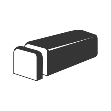 Taze ekmek izole simgesi blak ve beyaz