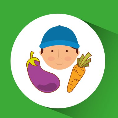 sağlıklı gıda organik ürün simgesi tasarım izole