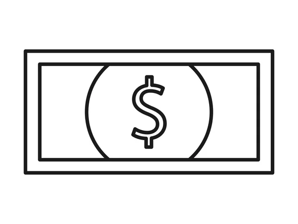 Dollar-Schein isoliert Symboldesign — Stockvektor