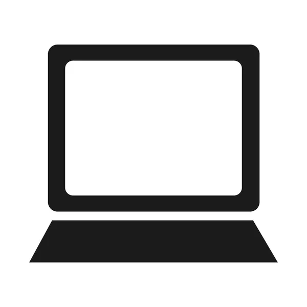 Zwart-wit laptop, vectorafbeelding — Stockvector