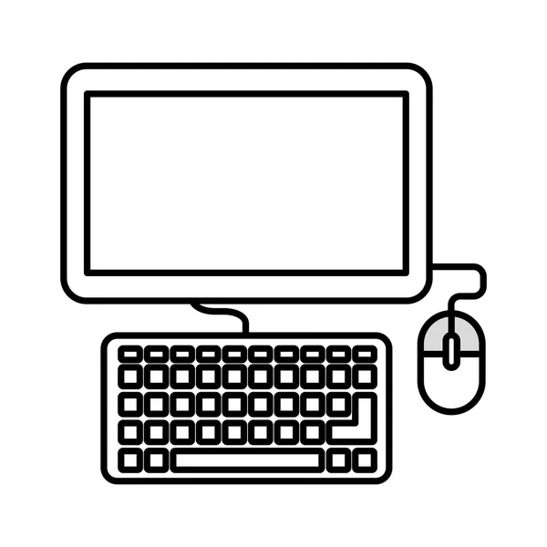 Computer monitor geïsoleerd pictogram ontwerp — Stockvector