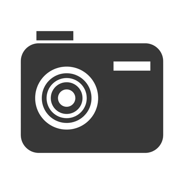 Fotografia ou câmera ícone em branco ans cores pretas . —  Vetores de Stock
