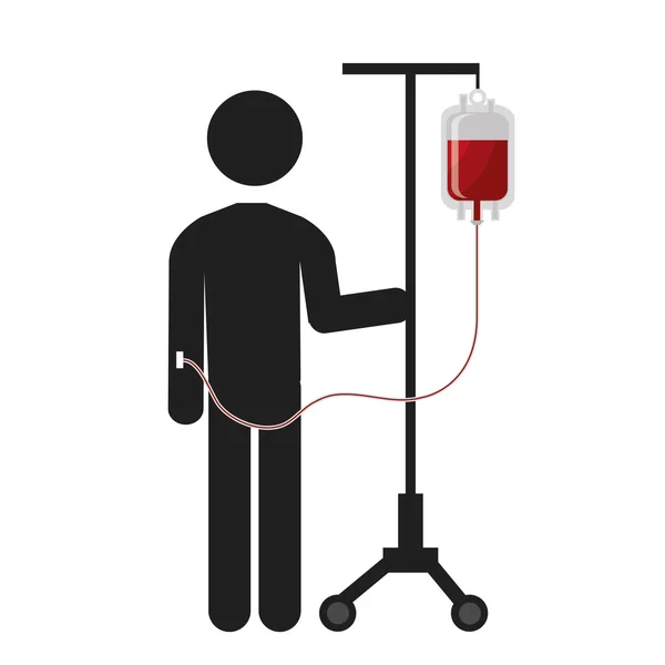 Blood donation theme pictogram design. — Stock Vector