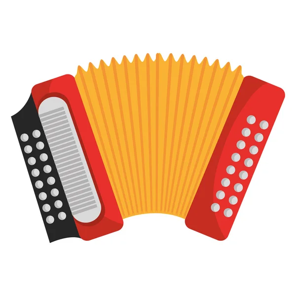 Instrumento de música de acordeón Diseño de icono colorido . — Vector de stock