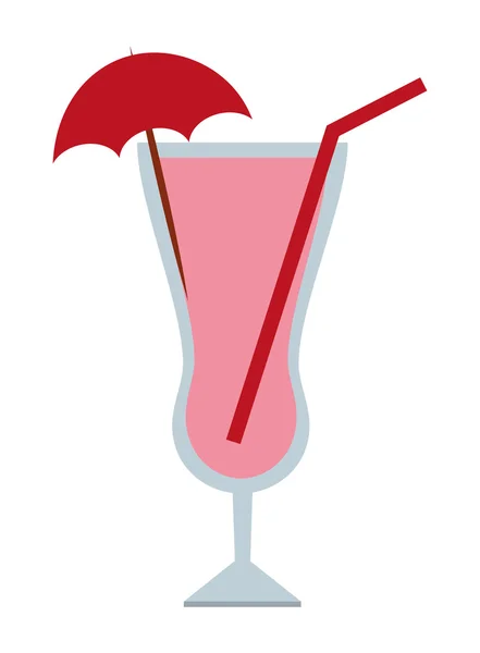 Cocktail mit Regenschirm isoliert Symbol-Design — Stockvektor