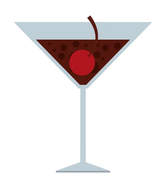 Cocktail mit kirschfarbener Ikone — Stockvektor
