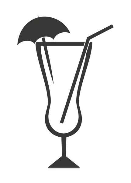 Koktejl s deštníkem, samostatný ikony designu — Stockový vektor