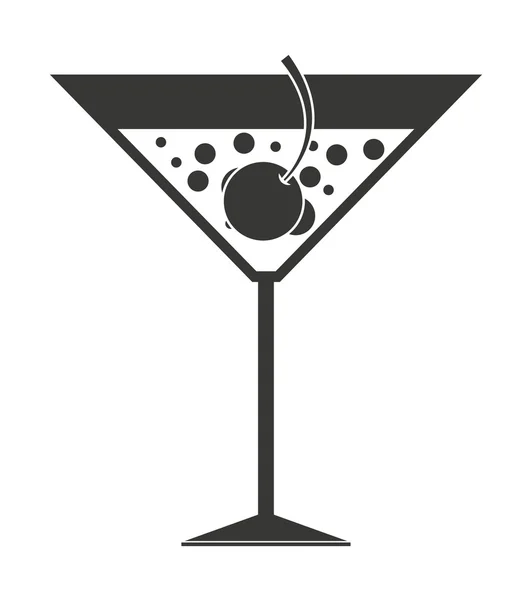 Cocktail avec cerise icône isolée design — Image vectorielle