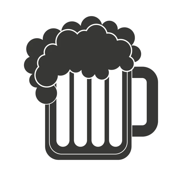 Ποτήρι μπύρας απομονωθεί εικονίδιο σχεδιασμός — Διανυσματικό Αρχείο