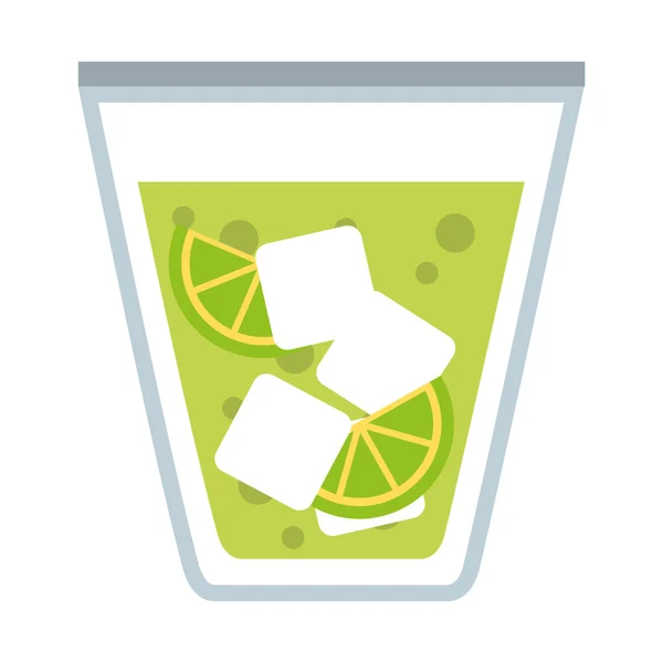 Cocktail met ijsblokjes geïsoleerd pictogram ontwerp — Stockvector