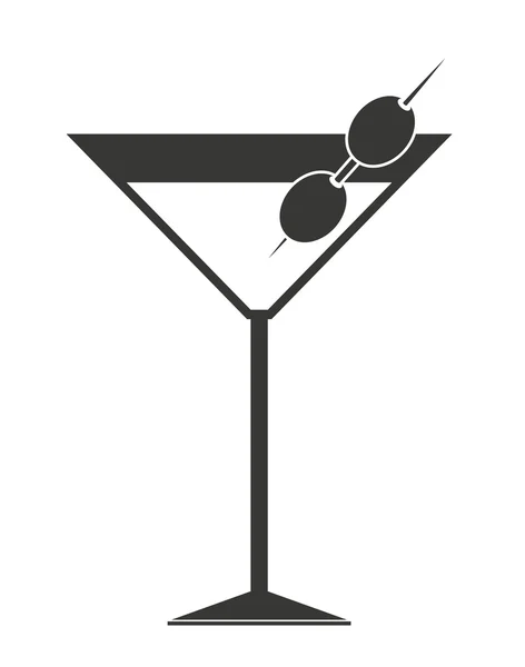 Cocktail with  cherry  isolated icon design — Stock Vector