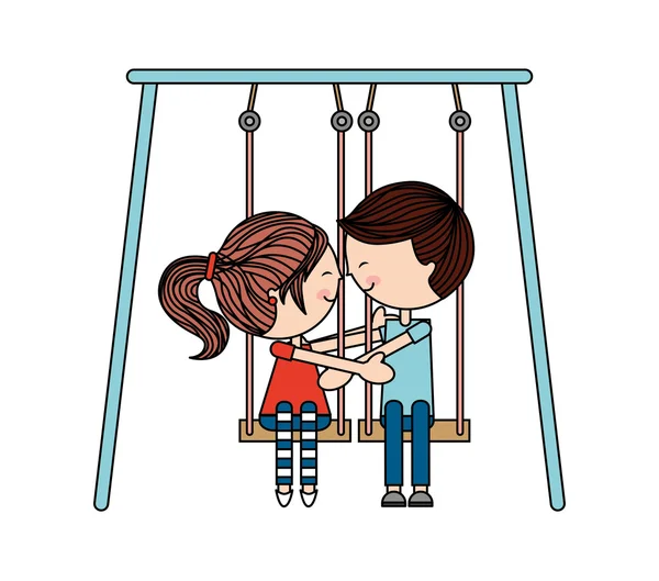 Cute couple isolated icon design — Stock Vector