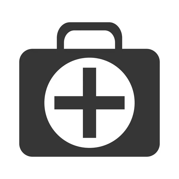 Biało-czarna torba medyczna, grafika wektorowa — Wektor stockowy