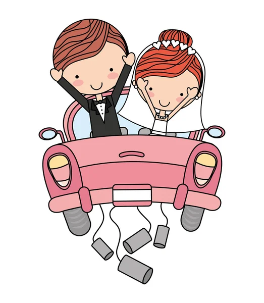 Cute Married couple isolated icon design — Stock Vector