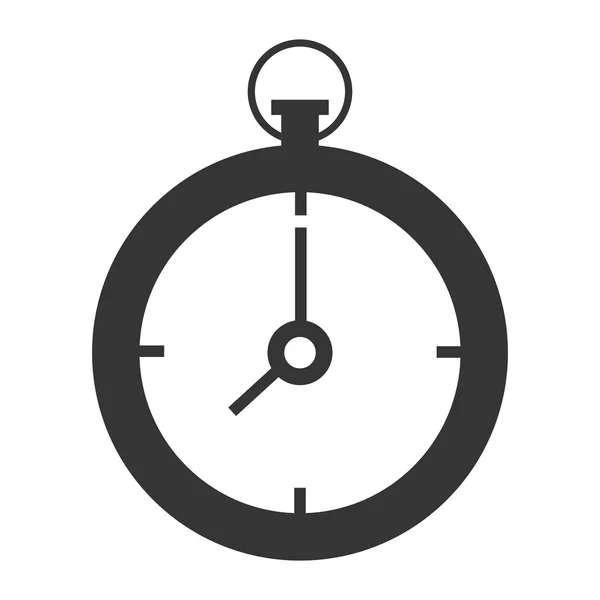 Reloj blanco y negro, gráfico vectorial — Vector de stock