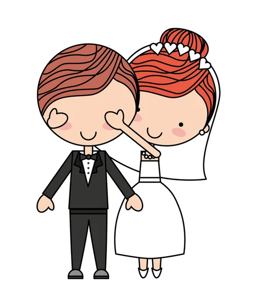 Lindo matrimonio pareja aislado icono de diseño — Archivo Imágenes Vectoriales