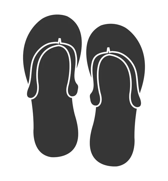Sandales noir et blanc, graphique vectoriel — Image vectorielle