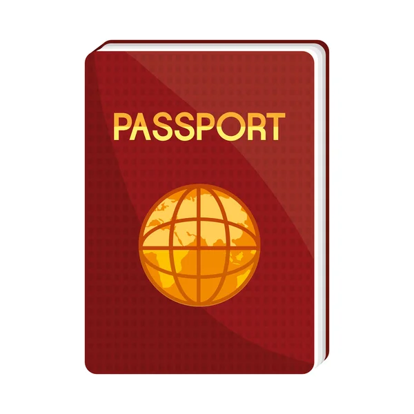 Brown and yellow passport, vector graphic — Stock Vector