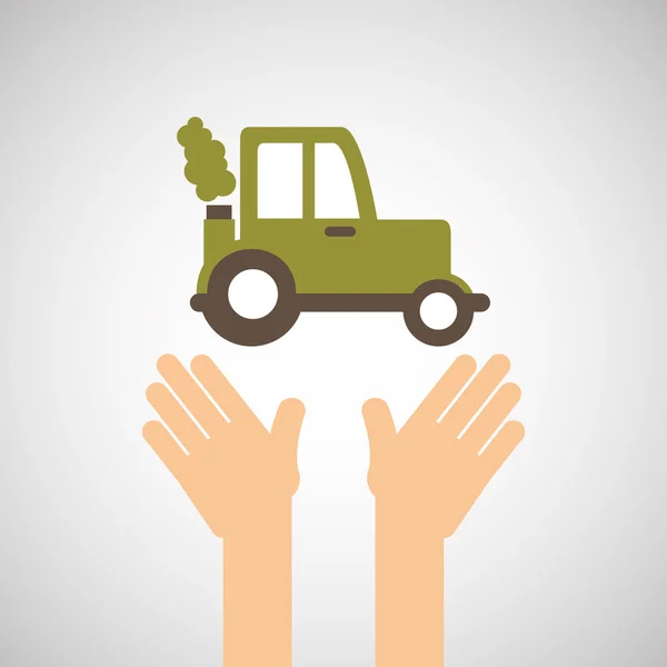 Granja tractor aislado icono de diseño — Vector de stock