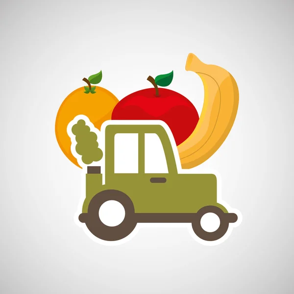 Zemědělský traktor, samostatný ikony designu — Stockový vektor