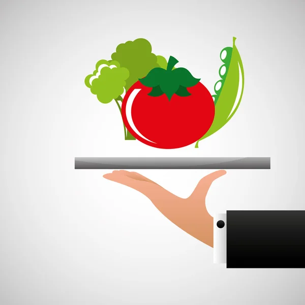 健康食品有机产品分离图标设计 — 图库矢量图片