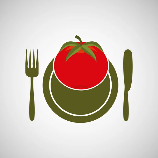健康的な有機食品分離アイコン デザイン — ストックベクタ
