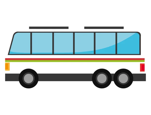 Weißer Bus mit roten und grünen Streifen. — Stockvektor