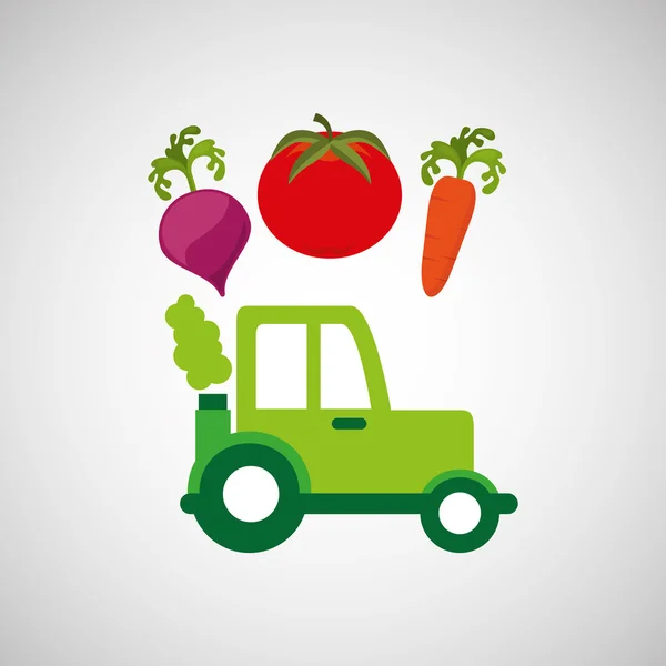 Granja tractor aislado icono de diseño — Vector de stock