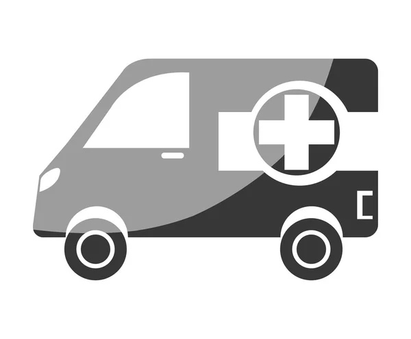 Vehículo de emergencia de ambulancia con símbolo de cruz — Vector de stock