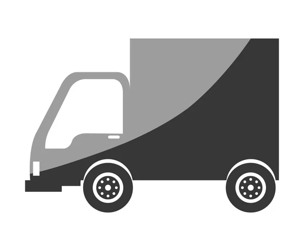 Vehículo de camión en color blanco y negro icono . — Archivo Imágenes Vectoriales