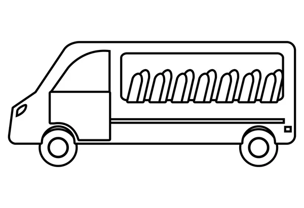 白色椅子车辆运输的面包车. — 图库矢量图片