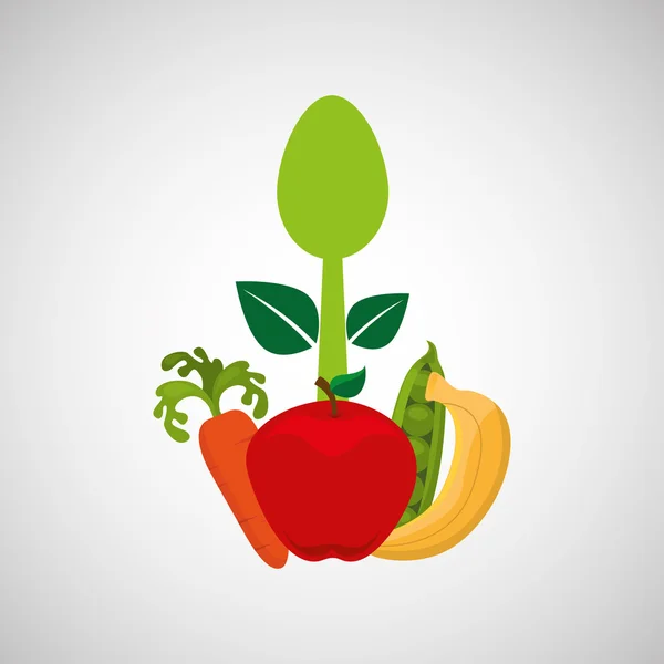 Gesunde Lebensmittel Bioprodukt isoliert Symboldesign — Stockvektor