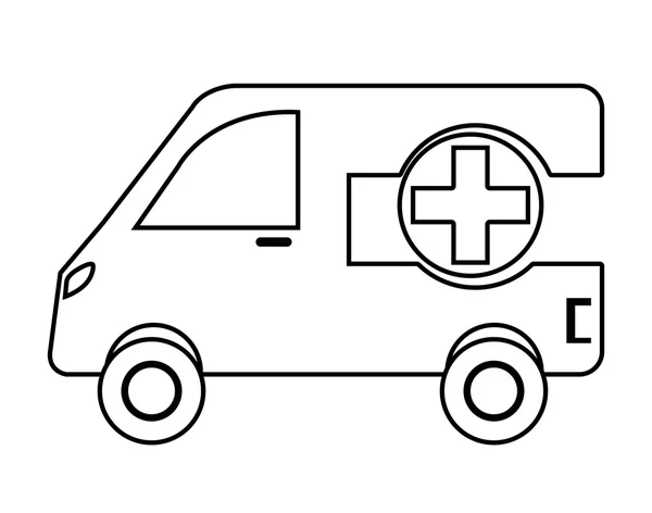 Sembolü haç ambulans acil servis aracı ile — Stok Vektör
