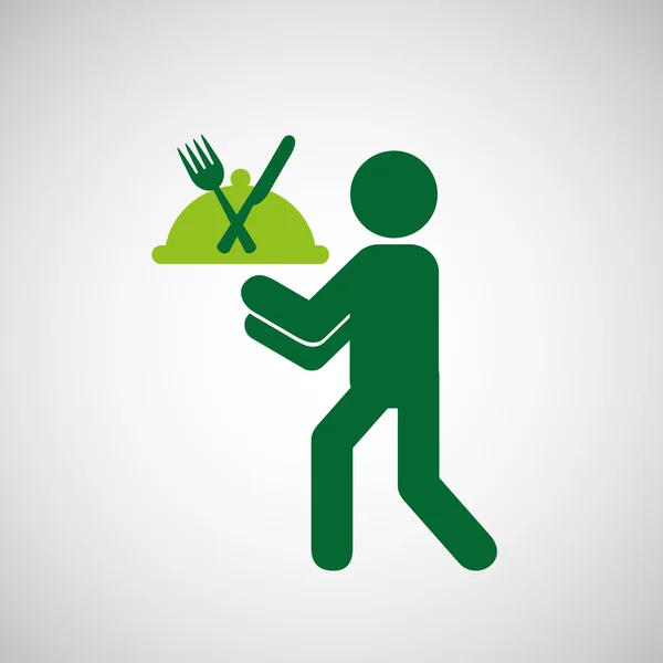 Figure humaine avec des aliments sains icône isolée design — Image vectorielle