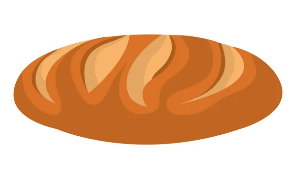 Φρέσκο ψωμί απομονωμένες πολύχρωμο εικονίδιο — Διανυσματικό Αρχείο