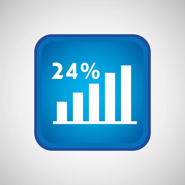 Négyzet gomb-ban statisztika elszigetelt ikon tervezés — Stock Vector