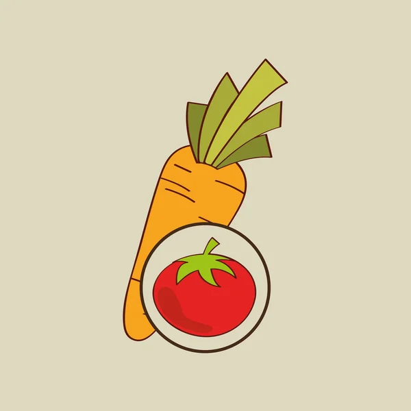 健康的な有機食品分離アイコン デザイン — ストックベクタ