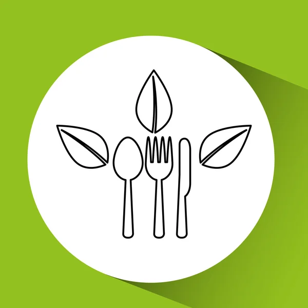 건강 식품 유기농 제품 절연 아이콘 디자인 — 스톡 벡터
