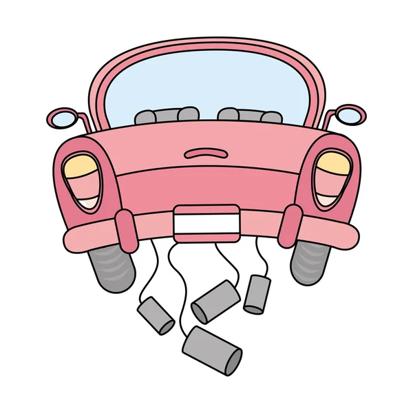 Just married car isolated icon design — Stock Vector