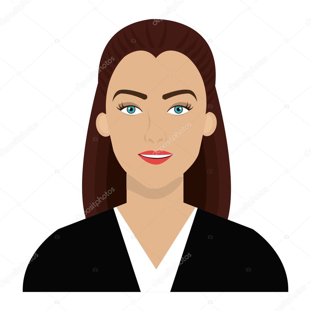 Businesswoman character avatar icon Royalty Free Vector