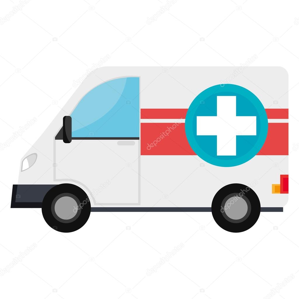 Ambulance emergency vehicle with cross symbol Stock Vector by ©yupiramos  115418284